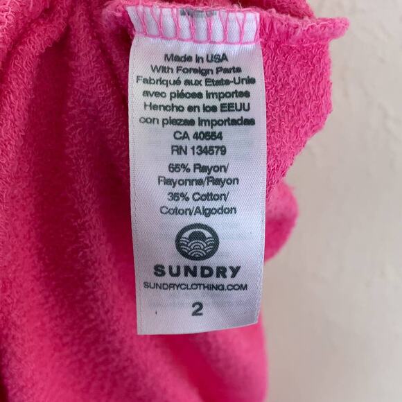 Sundry Graphic Sweatshirt Womens‎ Sz M Hot Pink - Picture 6 of 8